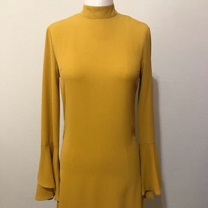 *European style dress -yellow Dijon color*